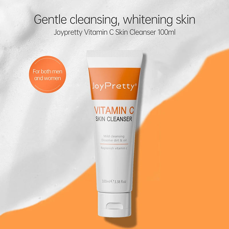 JoyPretty Vitamin C Facial Cleanser Oil Control Exfoliates Deep Cleaning Moisturizing Face Skin Care Cosmetics