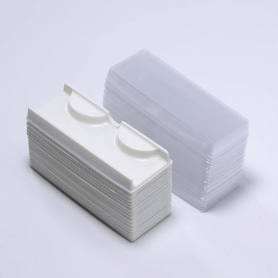 ANNAFRIS 50pcs Eyelashes Packaging Box False Lash Plastic Tray Holder Empty Storage Cover Mink Eyelash Display Box