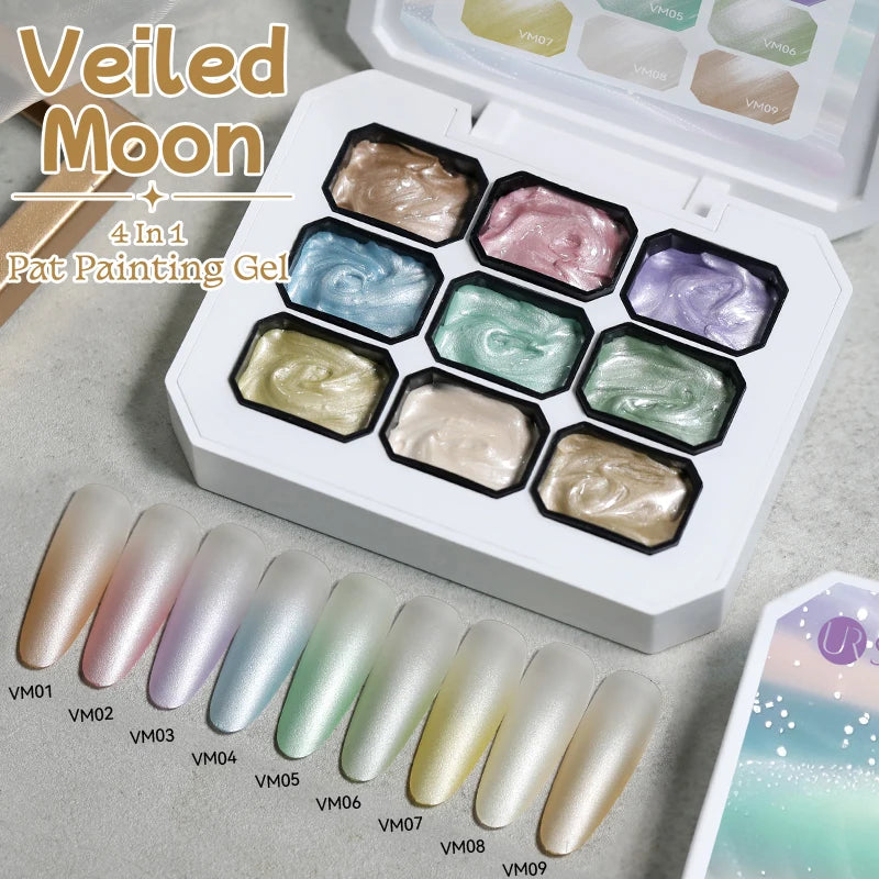 UR SUGAR 9 Colors 4 In 1 Pat Painting Gel Y2K Gradient Blush Color Semi Permanent Soak Off UV&LED Gel Nail Art Creation Salon DI