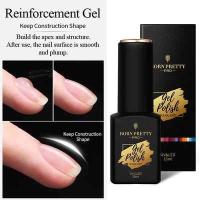BORN PRETTY 15ML Milky Pink Rubber Base Gel Camouflage Color Coat Jelly White Nude Soak Off Nails Gels Varnish Self-leveling Gel