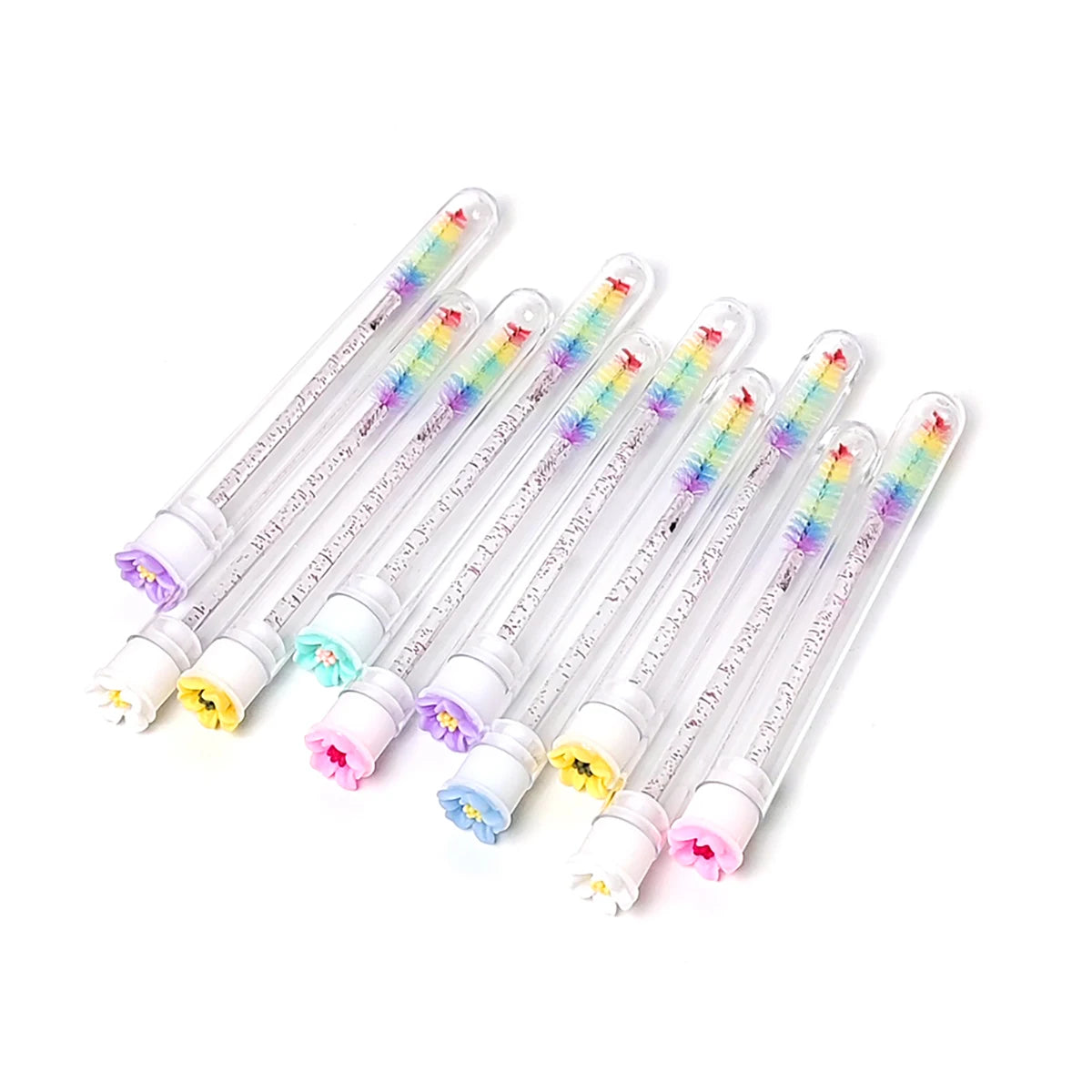 50pcs Reusable Eyebrow Brush Tubes Eyelash Brush Eyelash Mascara Wands Replaceable Dust-proof Rose Bottom Makeup Brush LAUKISS