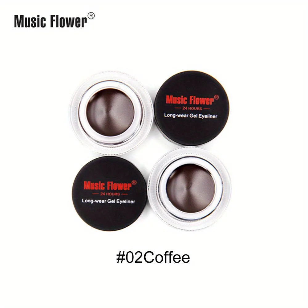 Rich Color Rendering Eyeliner Cream,Smudge Proof Waterproof Easy Coloring Makeup Cosmetic,( Brown, Blue Purple, Green And Black)