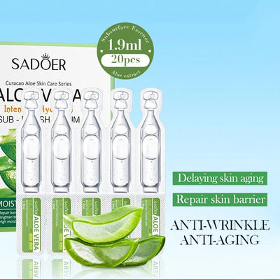 SADOER Aloe Vera Anti Aging Face Serum Moisturizing Brightening Firming Hydrating Facial Essence Beauty Face Skin Care Products