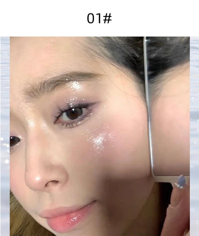 Silicone Brush Liquid Eyeshadow Pearlescent Shimmer Long Lasting Monochrome Pearly Fine Sparkling Sequins Eye Shadow Highlighter