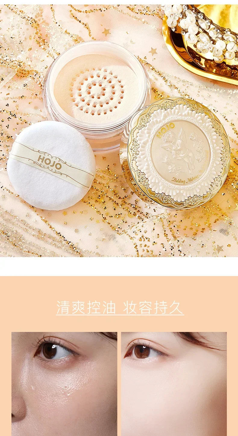 Hojo Angel Matte Translucent Setting Powder Face Powder Oil-Control Waterproof Brighten Long Lasting Base Makeup Cosmetics