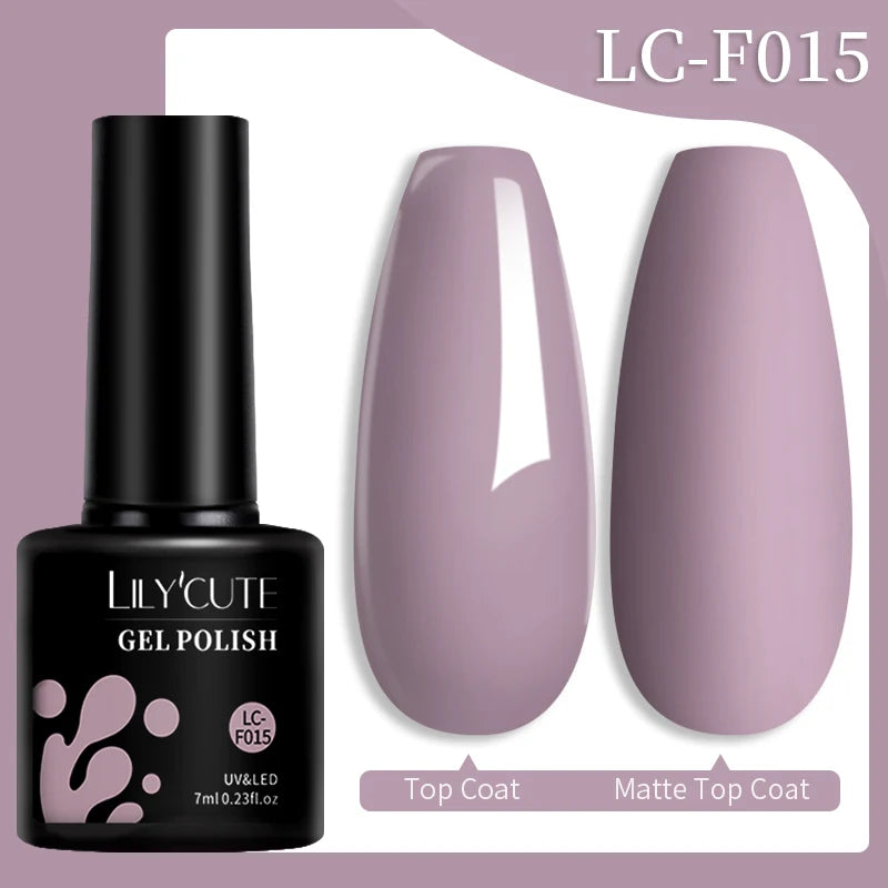 Lilycute Auroras Effect Gel Nail Polish Top Coat Summer Purple Spar Glitter Laser Semi Permanent Soak Off Nail Art Gel Varnish