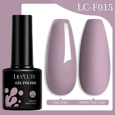 Lilycute Auroras Effect Gel Nail Polish Top Coat Summer Purple Spar Glitter Laser Semi Permanent Soak Off Nail Art Gel Varnish