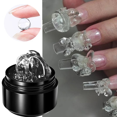 BORN PRETTY 15ml Nude White Non Stick Hand Solid Extension Nail Gel Polish Carving Flower Nail Art Building Constructed UV Gel