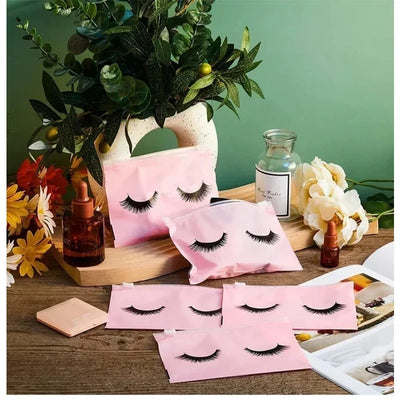 Eyelash Aftercare Bags Reusable Makeup Tools Travel Plastic Storage Lash Extension Pouch Cosmetic with Zipper Supplies