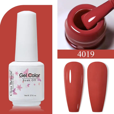 Clou Beaute 8ml Gel Polish Colorful Glitter UV Nail Gel Vernis Semi Permanent Glass Bottle Blue Green White Soak Off Gel Nail