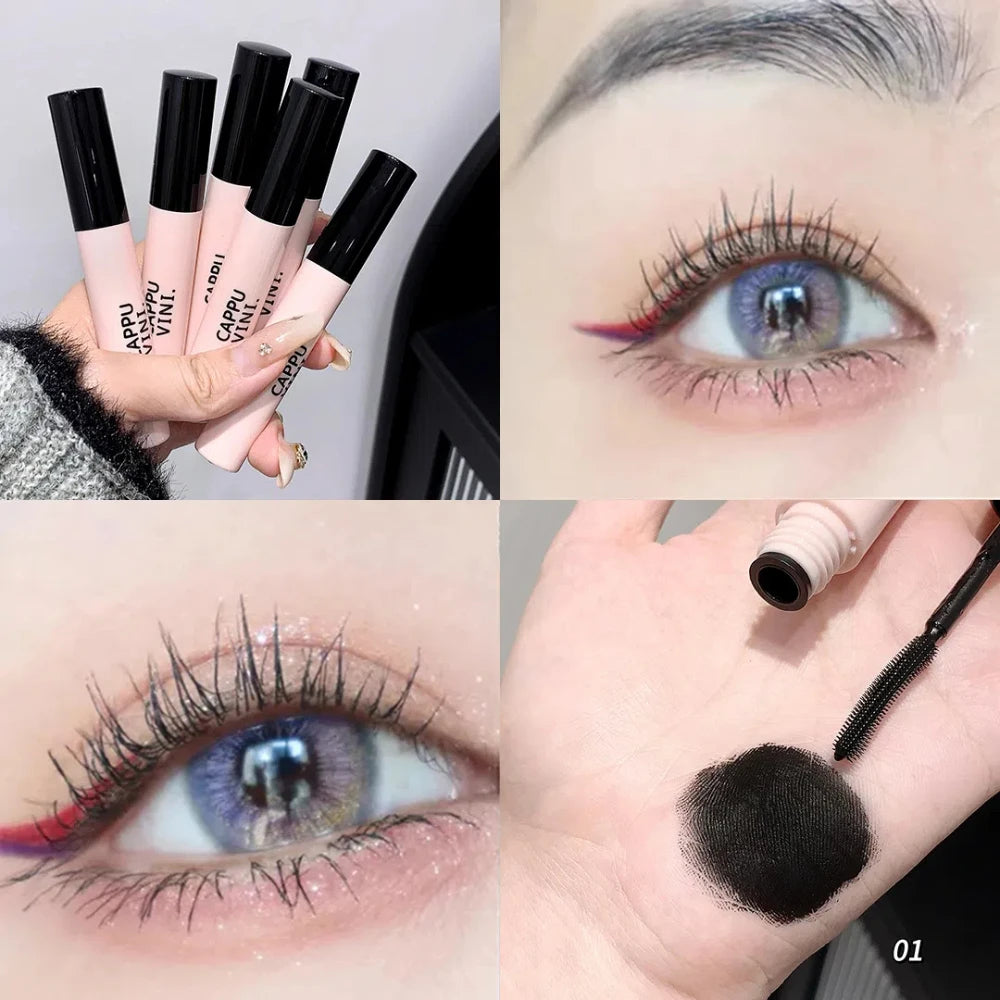 Waterproof Thick Lengthening Mascara 3D Fiber Lashes Black Brown Eyelash Extension Big Brush No Smudging Lasting Eye Cosmetics
