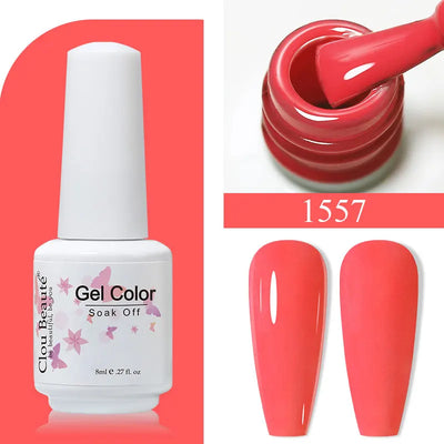 Clou Beaute 8ml Gel Polish Colorful Glitter UV Nail Gel Vernis Semi Permanent Glass Bottle Blue Green White Soak Off Gel Nail