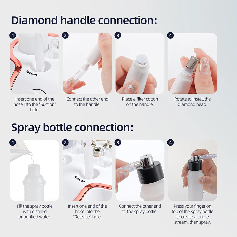 Professional 3 in1 Diamond Microdermabrasion Machine Water Spray Exfoliation Beauty Machine Removal Wrinkle Facial Peeling Tools