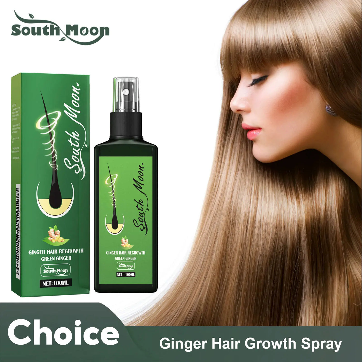Ginger Hair Spray Promote Growth Anti Loss Improve Thin Dry Breakage Hair Nourish Root Scalp Damaged Treatment Hair Grow Spray