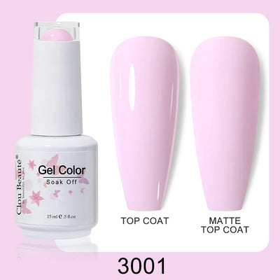 Clou Beaute Nail Gel Polish Kit 15ml Soak Off UVLED Nails Varnish Semi Permanent Nail Art Gels Lacquer Top Base Coat Gel Lacquer