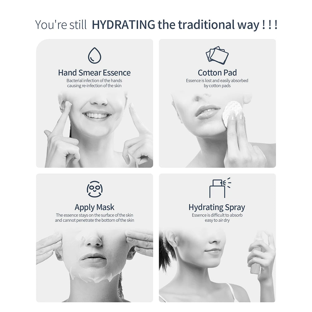 Red/Blue Photon Skin Hydrator Make Up Skin Moisturizing Nano Mist Sprayer Face Steamer Spray Airbrush Water Oxygen Injection