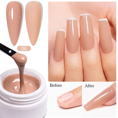 30g Dopamine Sequin Flexible 3D Gel Non Stick Hand Solid Extension Nail Gel Nude Pink White Extension Gel Rhinestone Glue Gel