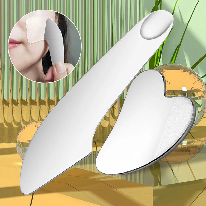 Stainless Steel Cosmetic Scraper Spatula Facial Scraping Massage Foundation Cream Scooping Mixing Stick Professional Makeup Tool