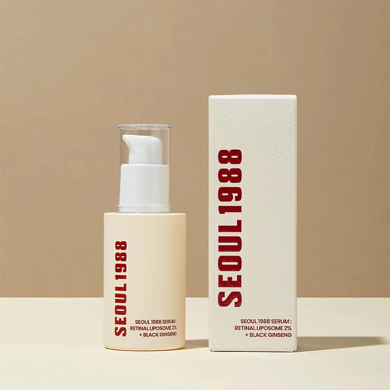 Seoul 1988 Anti-Aging Trio: 4% Retinal Eye Cream + 2% Retinal Serum w/ Black Ginseng for Wrinkles & Brightening,Korean Skincare
