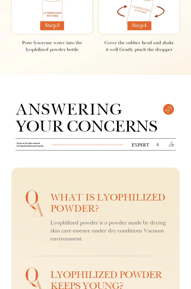 Face Serum Oligopeptide Freeze Dried Powder Nourish Tighten Skin Care Sensitive Repair Smooth Facial Essence Beauty