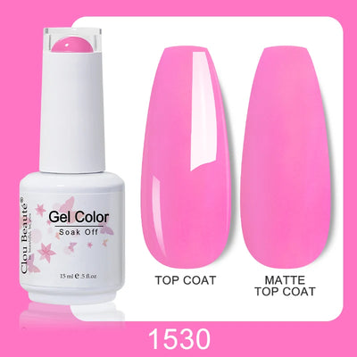 Clou Beaute Nail Gel Polish Kit 15ml Soak Off UVLED Nails Varnish Semi Permanent Nail Art Gels Lacquer Top Base Coat Gel Lacquer