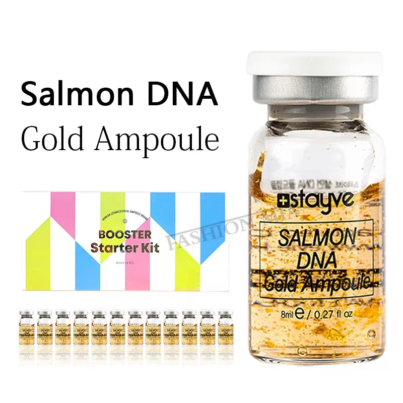 8ml Salmon DNA Gold Ampoule Skin Booster Serum Stayve BB Cream Glow Beginner Starter Kit Korea Face Skin Care Essence Foundation