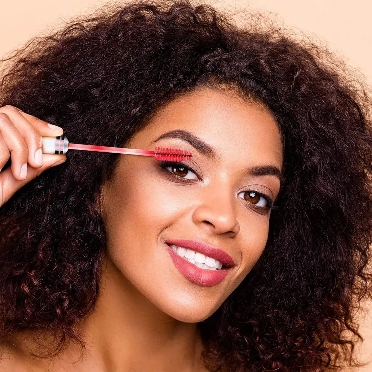 50pcs Reusable Eyebrow Brush Tubes Eyelash Brush Eyelash Mascara Wands Replaceable Dust-proof Rose Bottom Makeup Brush LAUKISS