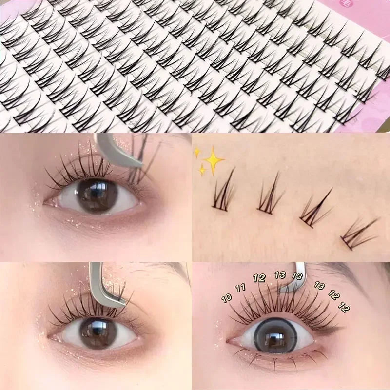 Individual Eyelashes DIY Eyelash Clusters Natural Fake Eyelashes Lash Clusters Manga Lashes Newbie Daily Eyelashes Makeup