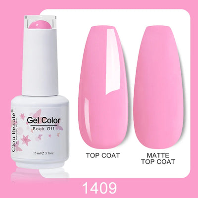 Clou Beaute Nail Gel Polish Kit 15ml Soak Off UVLED Nails Varnish Semi Permanent Nail Art Gels Lacquer Top Base Coat Gel Lacquer