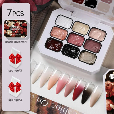 UR SUGAR 9 Colors 4 In 1 Pat Painting Gel Y2K Gradient Blush Color Semi Permanent Soak Off UV&LED Gel Nail Art Creation Salon DI