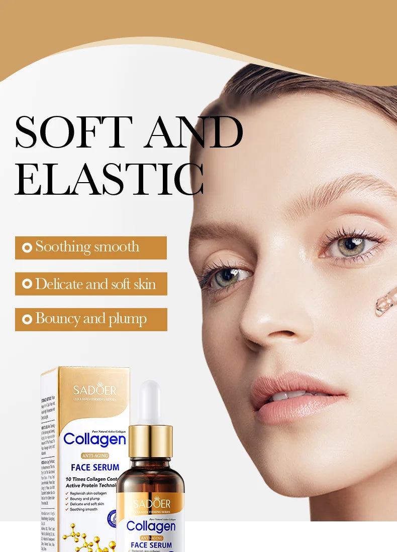 1/3/5pcs SADOER Collagen Face Serum skincare Facial Essence Liquid Anti-aging Moisturizing Nourishing Facial Serum Skin Care