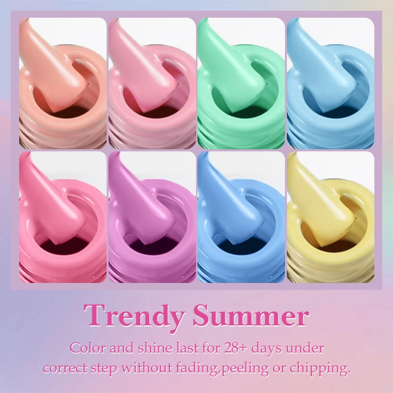 Clou Beaute 8ml Gel Polish Colorful Glitter UV Nail Gel Vernis Semi Permanent Glass Bottle Blue Green White Soak Off Gel Nail