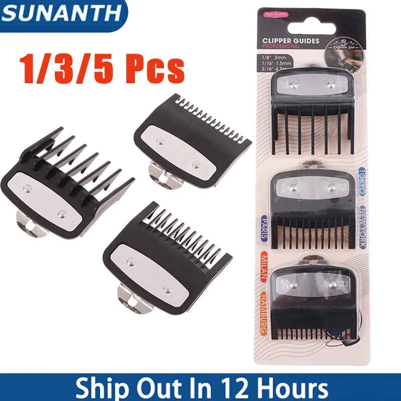 1/3/5Pcs Hair Clipper Guards Guide Combs Trimmer Styling Tools Attachment Compatible 1.5mm 3mm 4.5mm