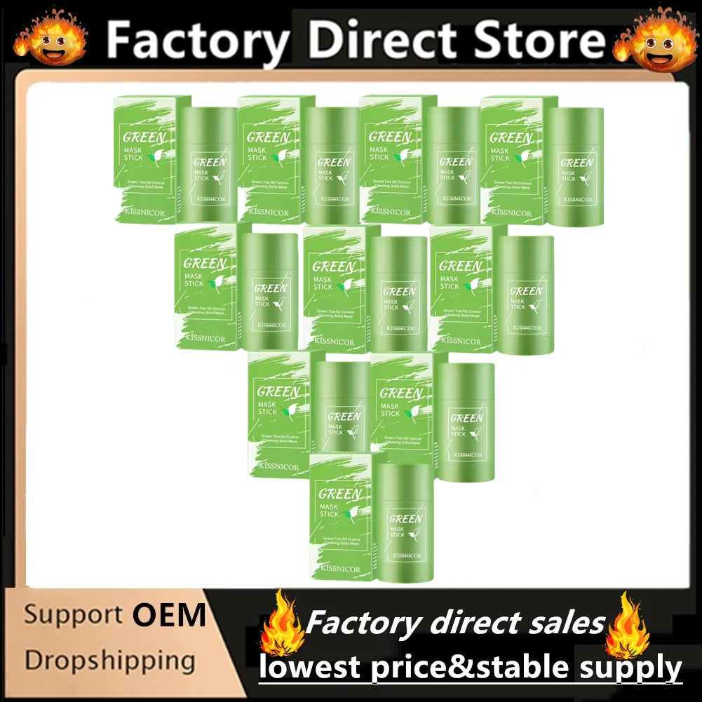 1/10Pcs Green Tea Face Cleansing Mask Stick Shrink pores Blackhead Remover facial Cleansing Moisturizing Mask SkinCare Face Care