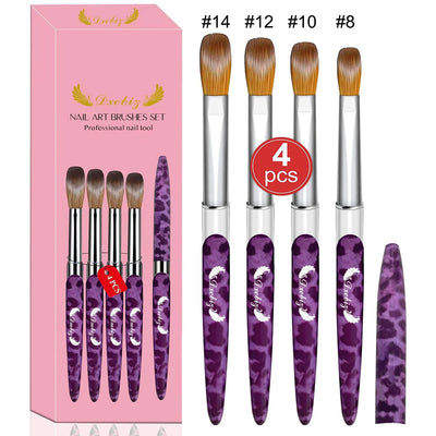 3/4/5 PCS Kolinsky Nail Art Brush Acrylic Powder Application Nail Mink Brush Gel Builder Nail Tools Manicure Extension Carving