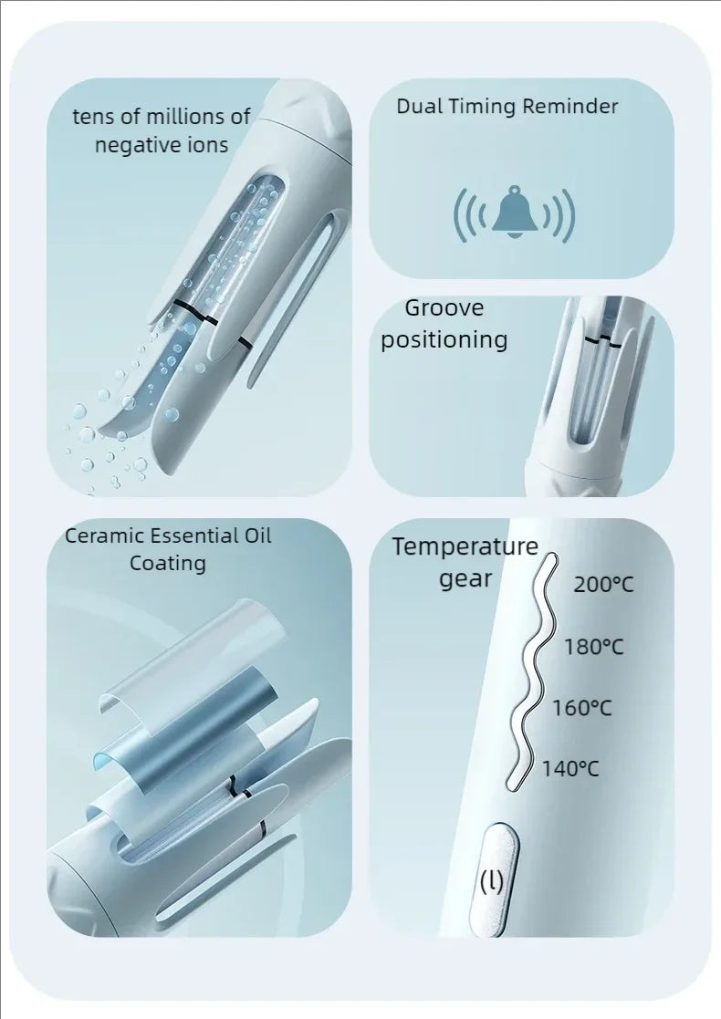 Automatic Hair Curler 36mm Auto Rotating Curling Iron NegativeIon Hair Curling Iron Roller Electric CurlyWaver Iron Styling Tool