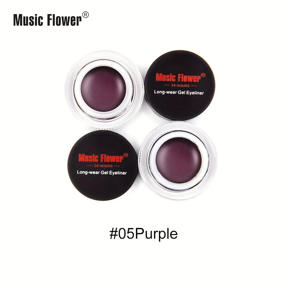 Rich Color Rendering Eyeliner Cream,Smudge Proof Waterproof Easy Coloring Makeup Cosmetic,( Brown, Blue Purple, Green And Black)