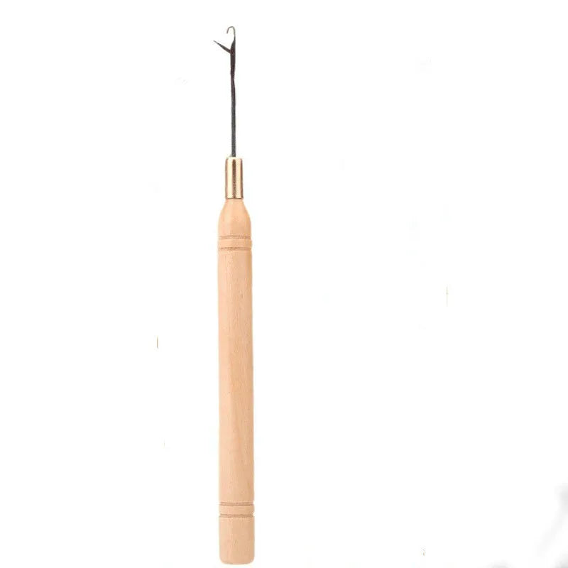 1pcs Wooden Crochet Dreadlocks Braid Needle Feather Wig Hook Needles Threader Knitting Hair Crochet Needles Hair Extension Tools