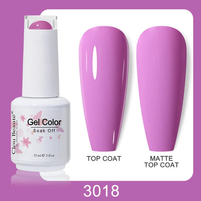 Clou Beaute Nail Gel Polish Kit 15ml Soak Off UVLED Nails Varnish Semi Permanent Nail Art Gels Lacquer Top Base Coat Gel Lacquer