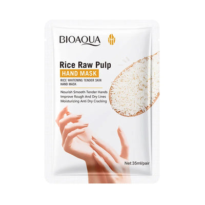 BIOAQUA Whte Rice Hand Mask Moisturizing Whitening Nourishing Anti-aging Hydrating Hand Gloves for Hands Skin Care Products
