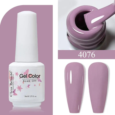 Clou Beaute 8ml Gel Polish Colorful Glitter UV Nail Gel Vernis Semi Permanent Glass Bottle Blue Green White Soak Off Gel Nail