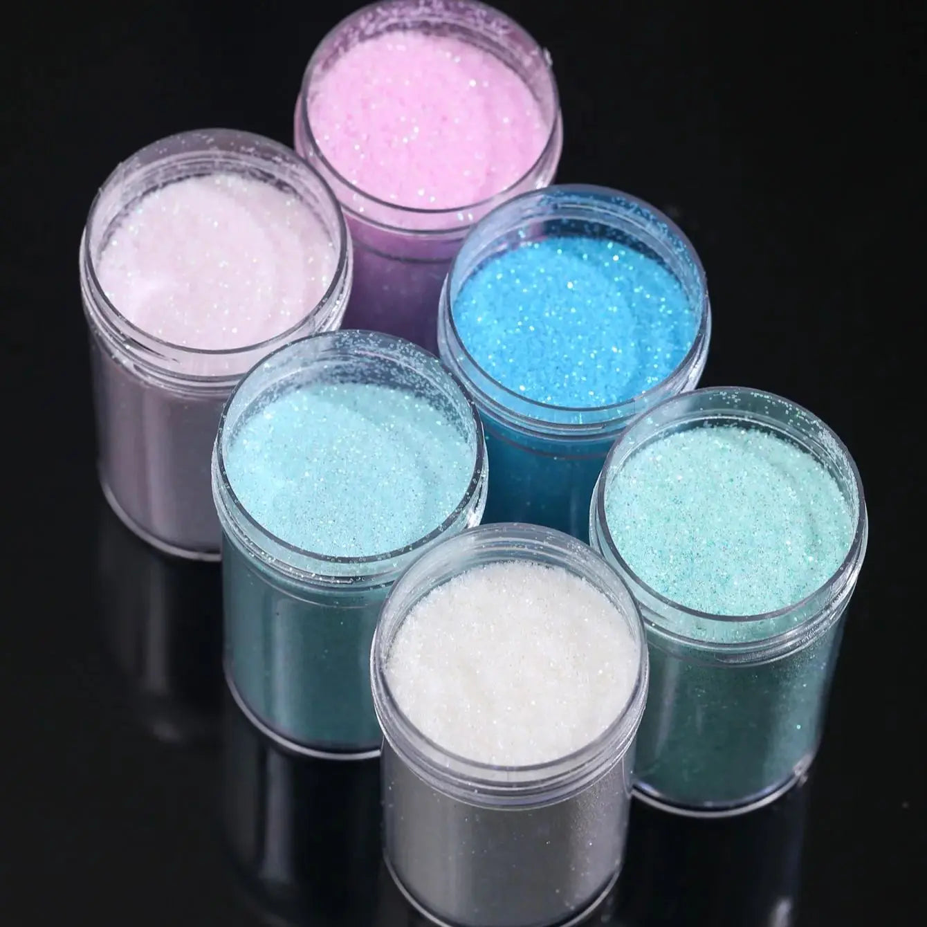 6Bottles Iridescent  Fine Glitter Series Powder Resin Supplies Glitters (10g) Flake Crafts Sequins Epoxy Chips Flakes for Tumble
