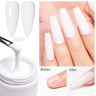 30g Dopamine Sequin Flexible 3D Gel Non Stick Hand Solid Extension Nail Gel Nude Pink White Extension Gel Rhinestone Glue Gel