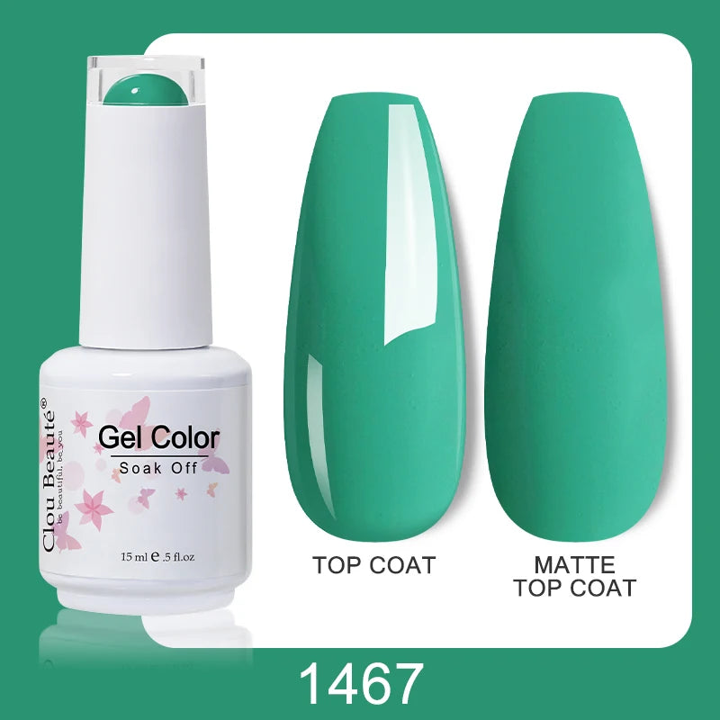 Clou Beaute Nail Gel Polish Kit 15ml Soak Off UVLED Nails Varnish Semi Permanent Nail Art Gels Lacquer Top Base Coat Gel Lacquer