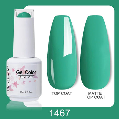 Clou Beaute Nail Gel Polish Kit 15ml Soak Off UVLED Nails Varnish Semi Permanent Nail Art Gels Lacquer Top Base Coat Gel Lacquer