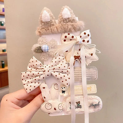 Coffee Warm Cute Hair Pins Children Girls Kid Hair Clips Barrettes Cartoon Princess Accessories Hair Clip Headwear Styling Tools