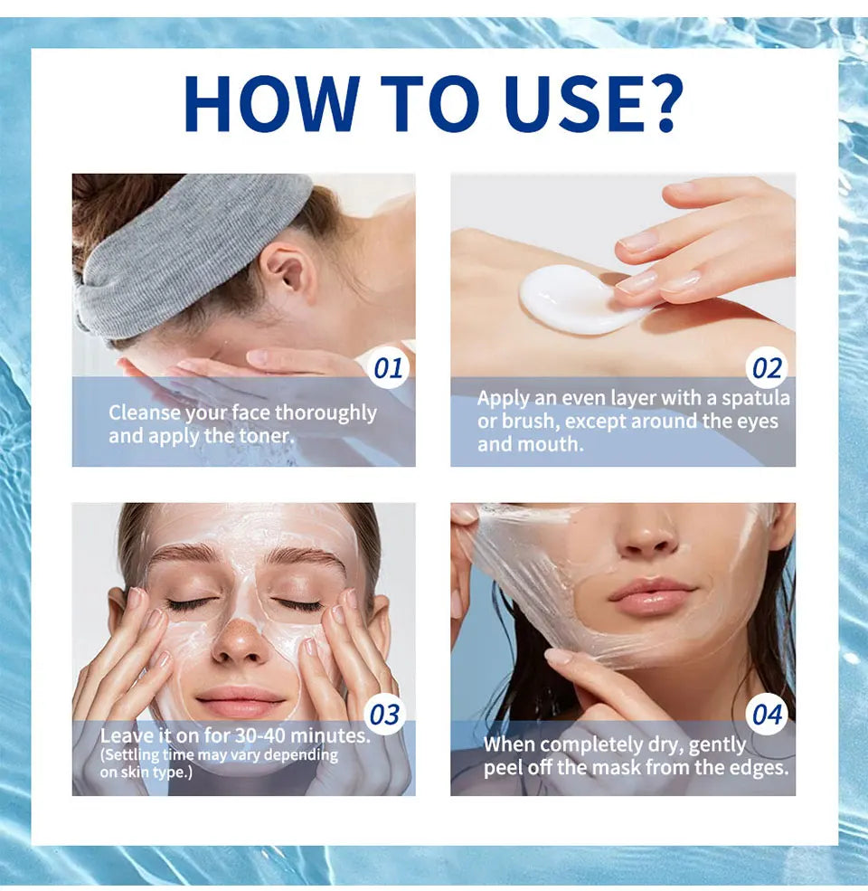 60gCollagen Peel Off Face Mask Pore Shrinking Blackhead Removal Oil Control Skin Rejuvenation Moisturizing Brightening Skin Care