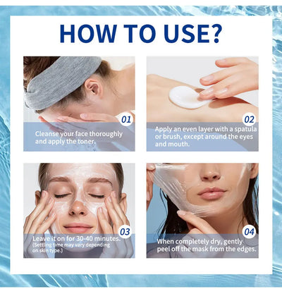 60gCollagen Peel Off Face Mask Pore Shrinking Blackhead Removal Oil Control Skin Rejuvenation Moisturizing Brightening Skin Care