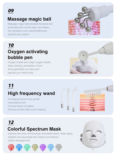 AOKO New 12 IN1 Hydro Dermabrasion Aqua Peeling Ultrasound Facial Care Oxygen Injection Skin Rejuvenation Whiting Beauty Machine