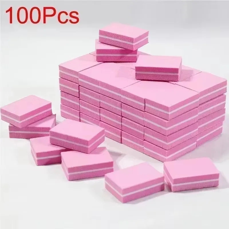 New 100-10Pc Mini Buffing Sanding Files Block Pedicure Care Nail Art Buffer Polish Manicure Pedicure Nail File Tools Nail Charm